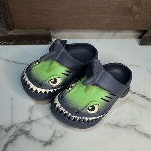 4/$15 Kids Shark Clogs - Neon Green and Black - Toddler Size 6c
